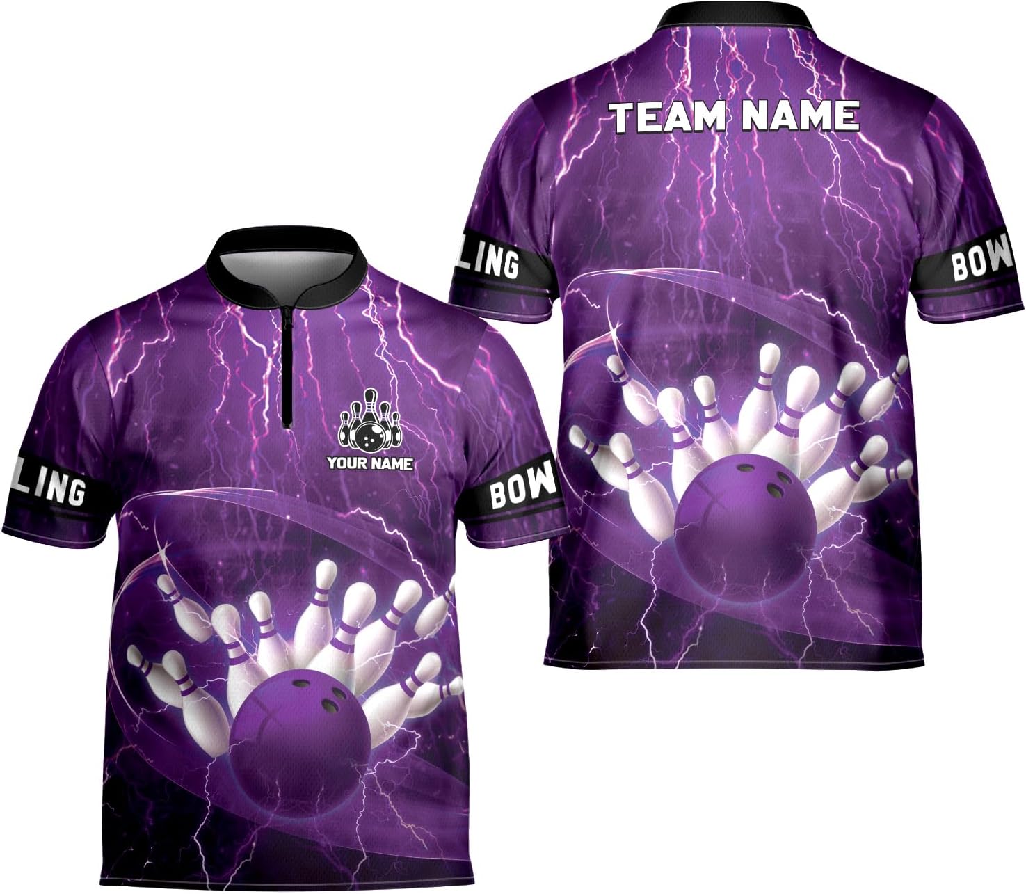 Artparel Personalized Name Bowling Jersey 3D, Custom Bowling Shirts for Team, Bowling Shirt Unisex for Men & Women
