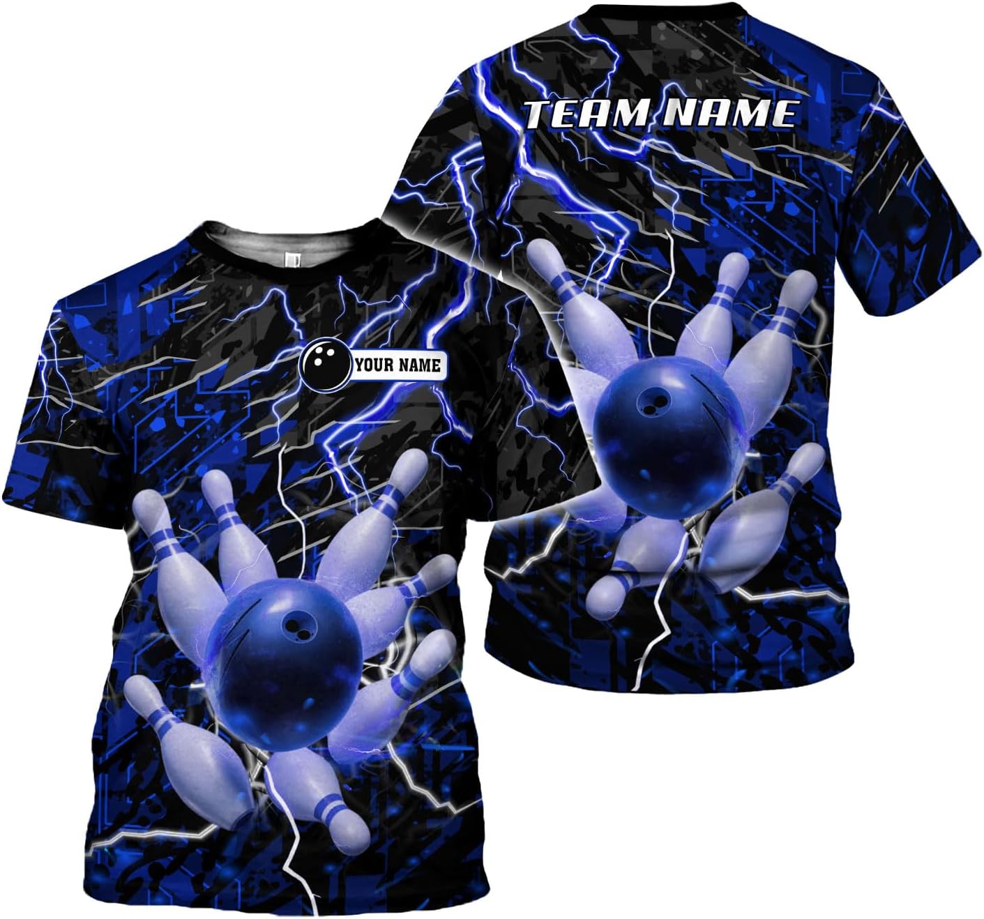 Rivelus Personalized Name Bowling Shirts for Men and Women 3D, Bowling Shirts for Team Bowling, Bowling Shirts Gift
