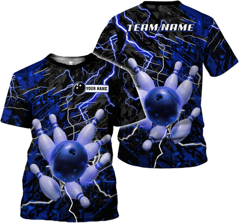 Rivelus Personalized Name Bowling Shirts for Men and Women 3D, Bowling Shirts for Team Bowling, Bowling Shirts Gift