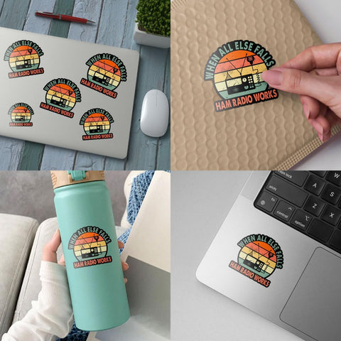 3 Pcs When All Else Fails Ham Radio Works Sticker, Amateur Ham Radio Operator Decal Funny Amateur Radio Quote Radio Vinyl Stickers Waterproof for Laptop Water Bottle Phone Car Helmet Gifts 3"x3"