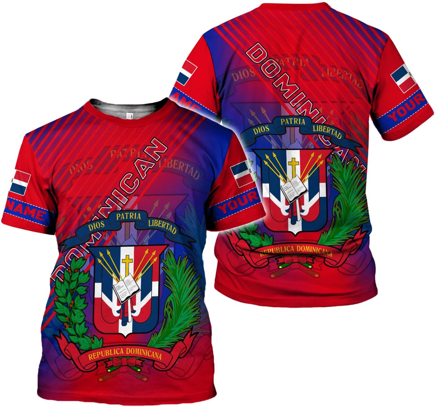 Ligthuy Personalized Dominican Shirt 3D, Dominican Republic Shirts, Dominican Flag Unisex Republica Dominicana Shirt S-5XL