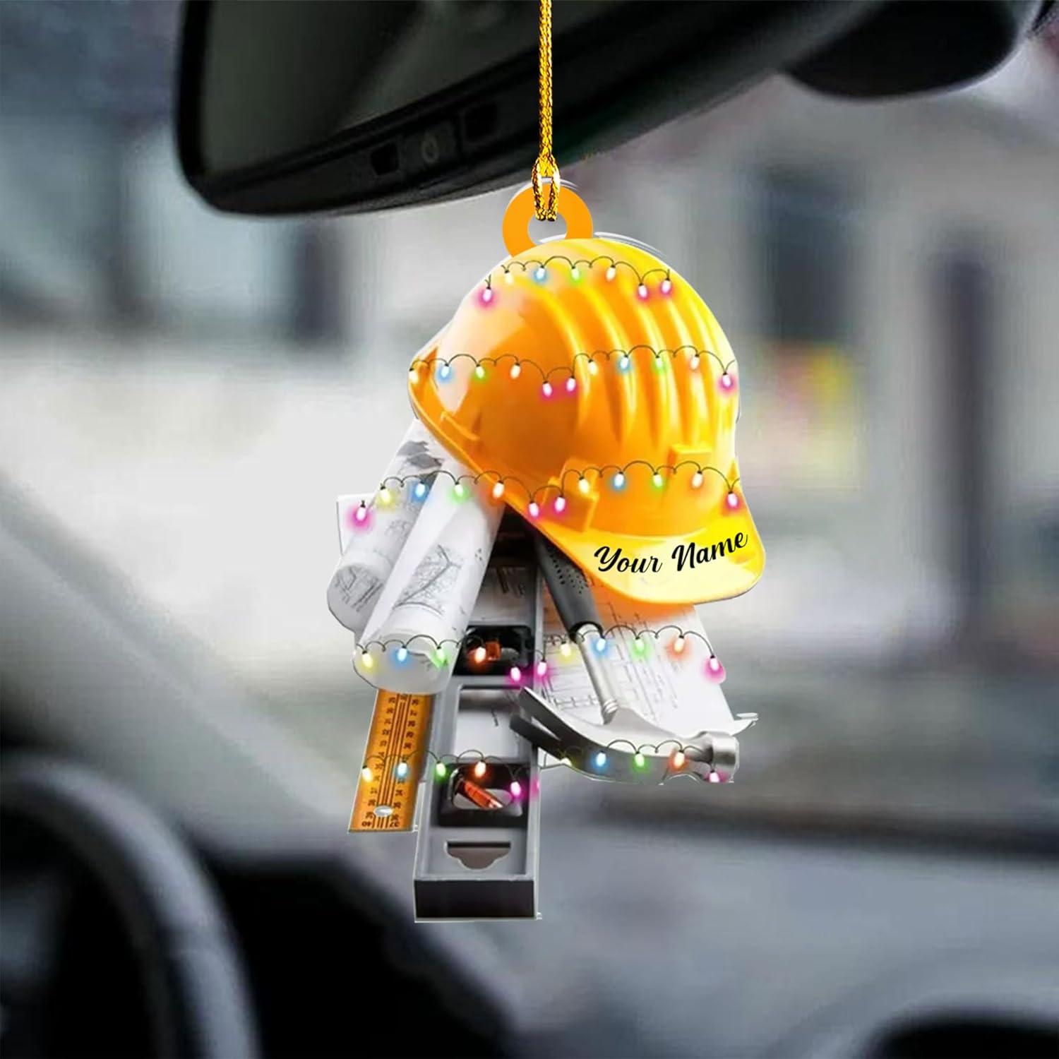 Personalized Construction Ornaments for Christmas Tree 2024, Construction Tree Ornaments Construction Ornament, Construction Tool Box Hard Hat Heavy Equipment Xmas Gift for Blue Collar Workers (W6)