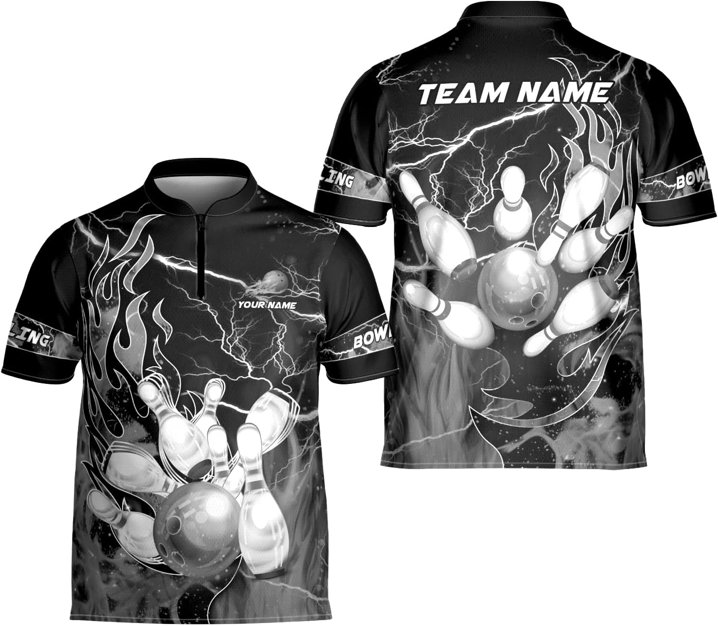 Artparel Personalized Name Bowling Jersey 3D, Custom Bowling Shirts for Team, Bowling Shirt Unisex for Men & Women