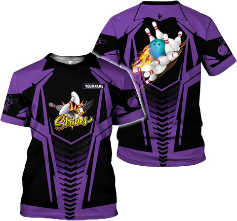 Rivelus Personalized Name Bowling Shirts for Men and Women 3D, Bowling Shirts for Team Bowling, Bowling Shirts Gift