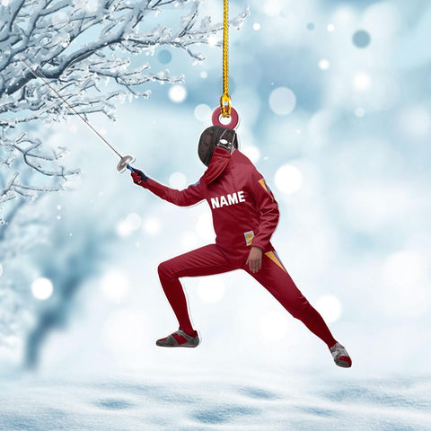 Royal Fight Personalized Fencing Ornament Fencing Christmas Ornament Fencing Gift, Fencing Christmas Tree Decor Fencer Ornament Gift for Christmas 2023 Fencer Fencing Ornament (Fencing 2)