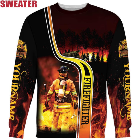 Mostprints Personalized Name Firefighter Shirt 3D, Custom Name Firefighter Shirts Men, Gift Firefighter Shirts for Women1