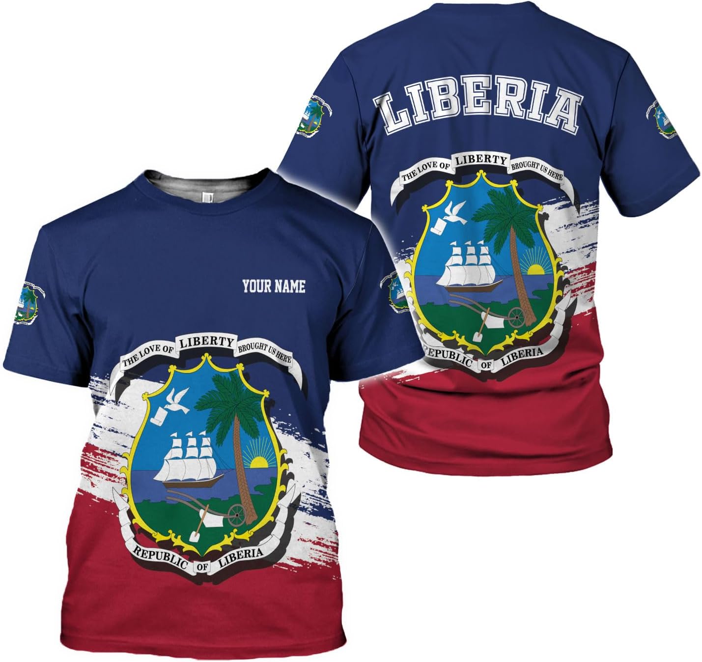 Royal Fight Personalized Liberia Shirts Liberian Pride Flag Shirt Liberia Flag Shirts Liberia Flag Gift T-Shirt for Men Women