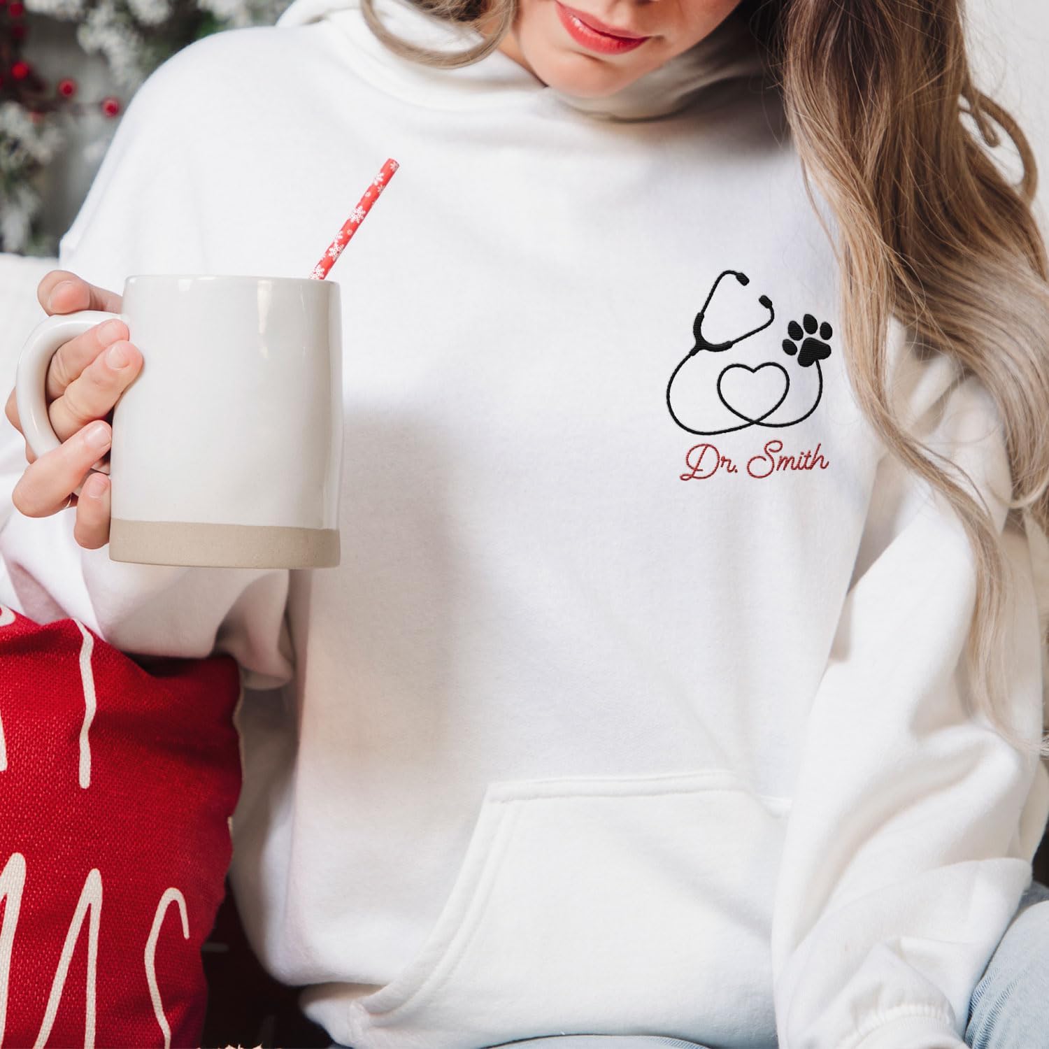 Leeprints Personalized Embroiderd Veterinary Medicine Sweatshirt - Vet Tech Sweater, Veterinarian Gift, Vet Med Staff Gifts