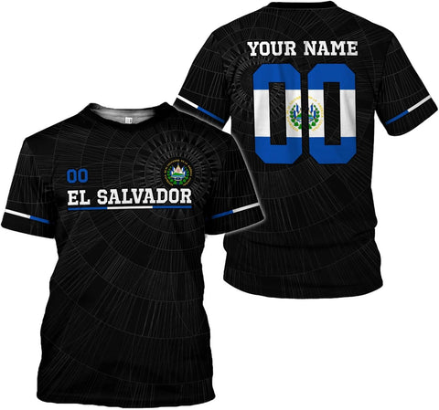 Custom Name El Salvador Shirt Personalized 3D Camisas De El Salvador Flag Shirts for Men Women Salvadoran Jersey Pride Gift