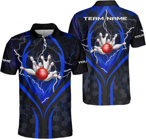 Ligthuy Personalized Name Bowling Polo Shirts 3D for Men and Women, Bowling Shirt, Bowling Team