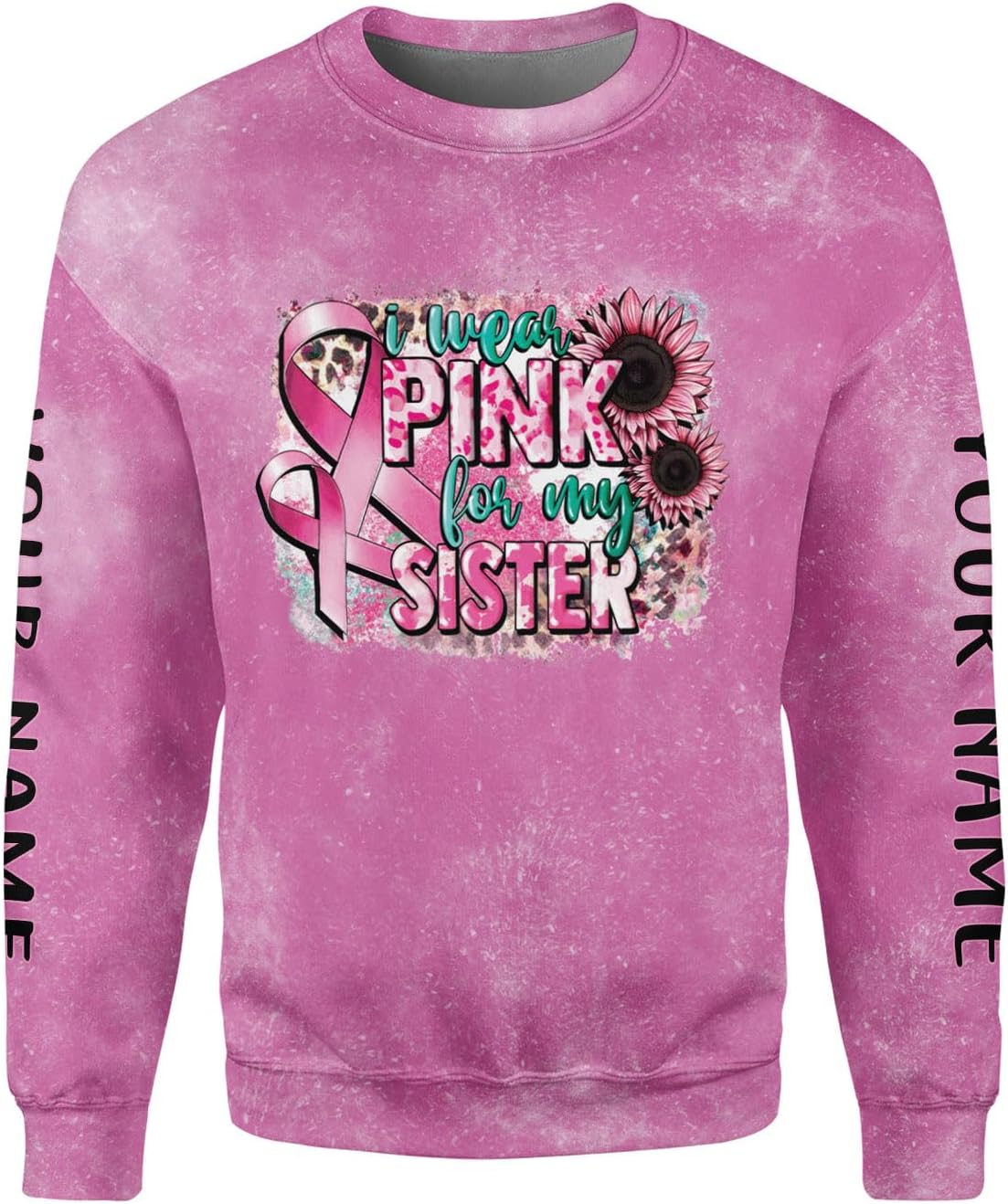 Mostprints Personalized Name Breast Cancer Shirts for Women 3D, Breast Cancer Shirt, Breast Cancer Gifts for Women S-5XL