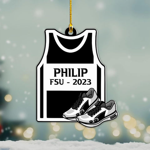 AOVL Personalized Running Christmas Ornament Gift for Runner Running Man Women Runner Gifts Girl Runner Gift Marathon Christmas Runner Ornament Runner Gift Xmas Ornament (Running 8)