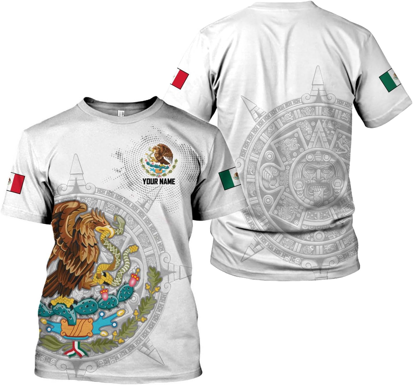 Mostprints Personalized Name Mexican Shirts for Men 3D Customized Mexico Shirts for Men Mexico Shirts for Women Mexico Shirt