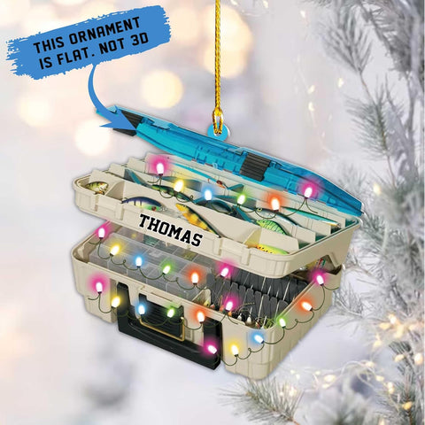 Mostprints Personalized Fishing Ornament Custom Fishing Christmas Ornaments Fishing Vest Christmas Ornaments Gifts for Fishing Lovers Ornament Christmas Hanging Ornament Fisherman Gift (Fishing 6)