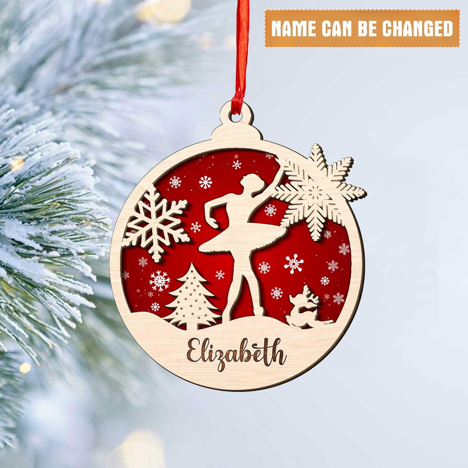 Tinoshop Personalized Dance Ornament 2024, Ballet Poses Wood Ornament for Christmas Tree, Ballet Dance Dress Ballerina Ornament, Ballet Shoes Ornament, Keepsake for Ballet Dancers (ON296)