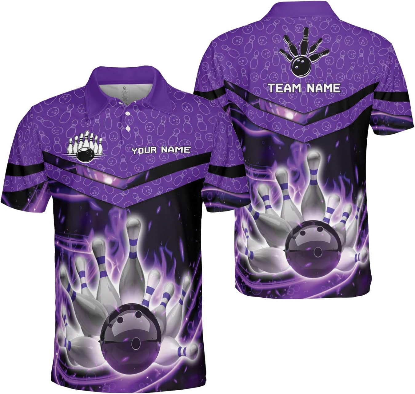 Mostprints Personalized Name Bowling Polo Shirts 3D for Men and Women, Bowling shirt, Bowling Shirts for Men Team Bowling Shirt