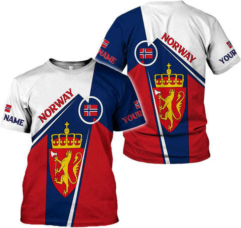 Personalized Norway Shirts, Norway Flag Pride T-Shirt, Norwegian Shirt for Men, Norway Short Sleeves T-Shirt S-5XL (NW 9)