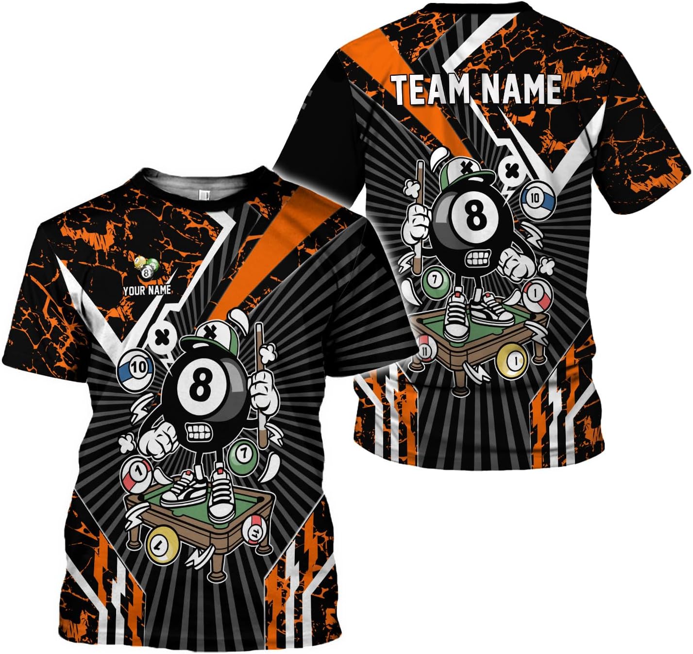 Ligthuy Personalized Name Billiard Shirts 3D, Billiards Shirt 8 Ball Billiard Shirt Custom Men's Pool Men Women1