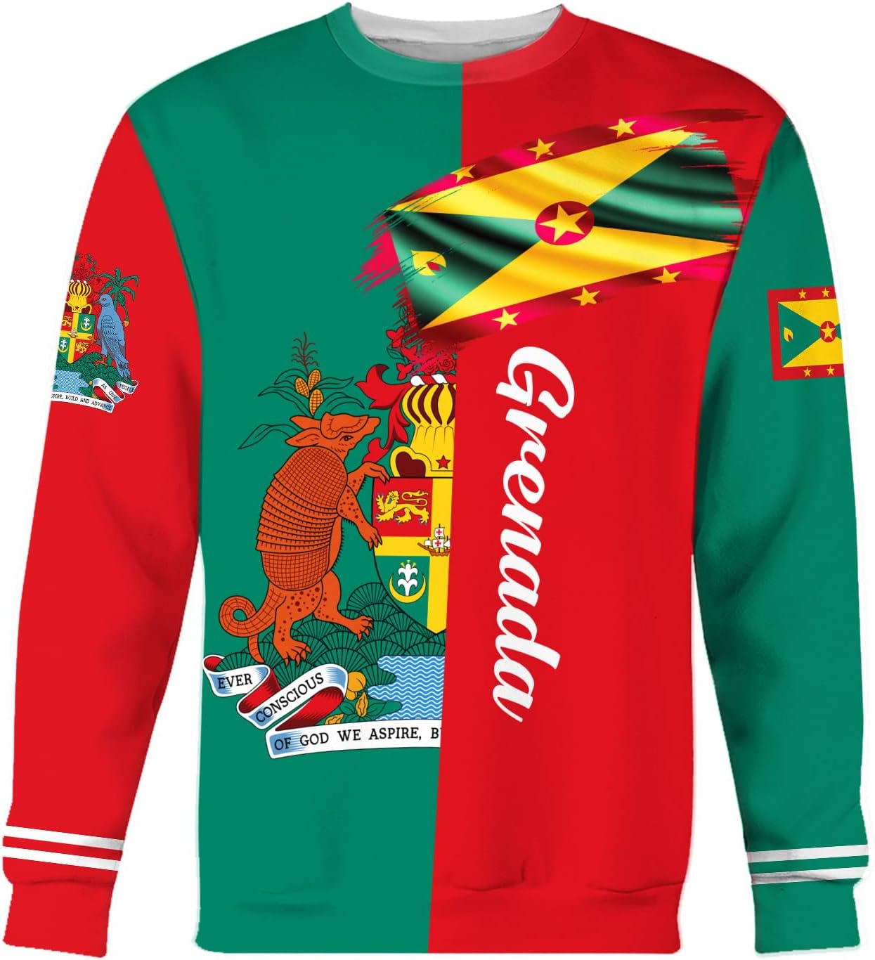 Podagree Personalized Grenada T-Shirt 3D, Proud Grenadan Tshirt, Grenada Flag Grenadian Pride Grenadian Heritage Shirt