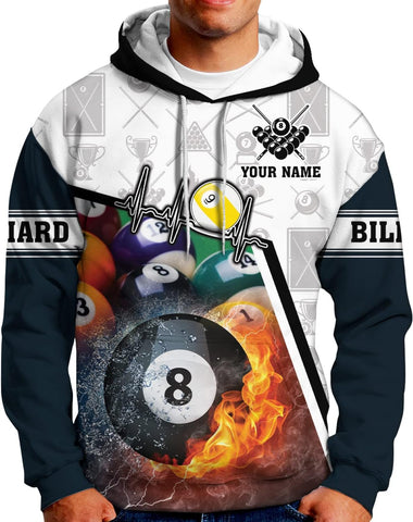 Pretyprints Personalized 3D Billiard Shirt Custom Name Men Women Team Apparel Pool 8 Ball Flag Tshirt Billiards Shirts Gift