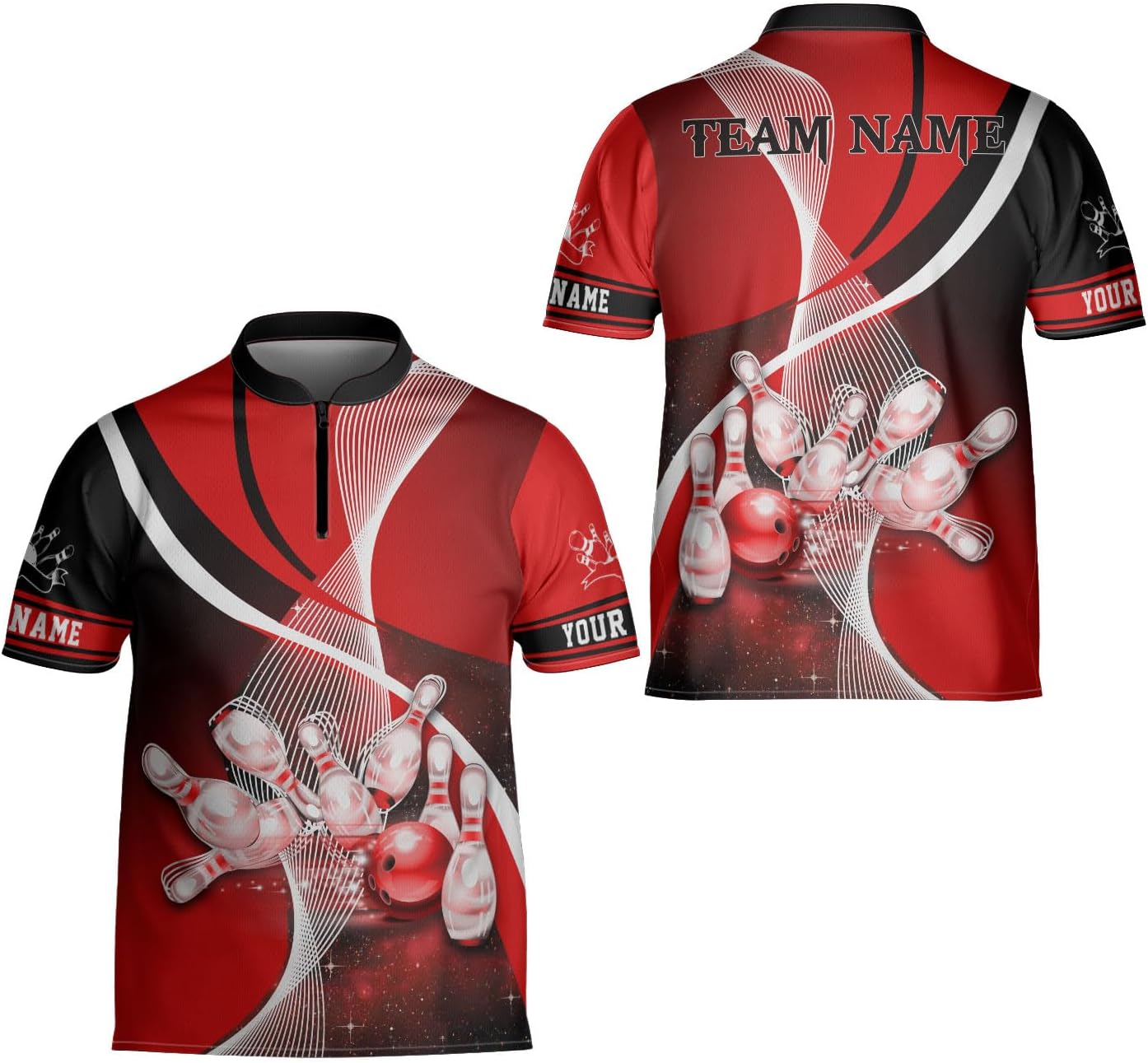 Ligthuy Personalized Bowling Jersey 3D, Bowling Shirts for Team, Bowling Shirt Unisex for Men Women, Bowling Shirts for Men