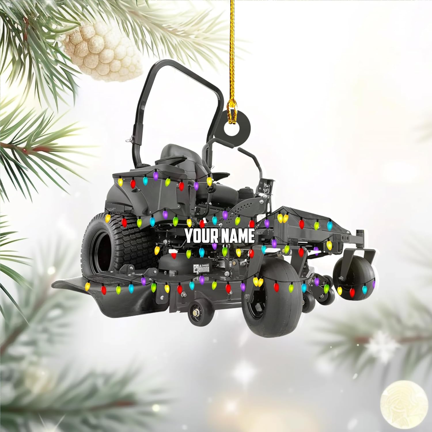 Artparel Custom Lawn Mowers Christmas Ornaments 2024 Custom Lawn Mowers Ornaments Farmhouse Lawn Mowers Driver Gifts Riding Mowers with Xmas Light Acrylic Ornament 2024 (LM6)