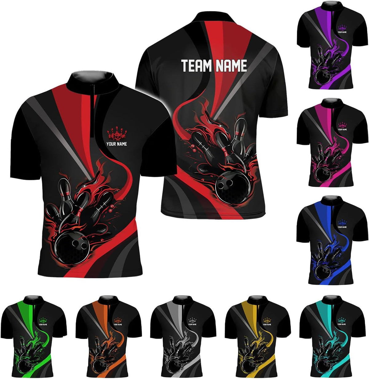 LigtHuy Personalized Bowling Jersey 3D, Bowling Shirts for Team, Bowling Shirt Unisex for Men Women, Bowling Shirts for Men 3