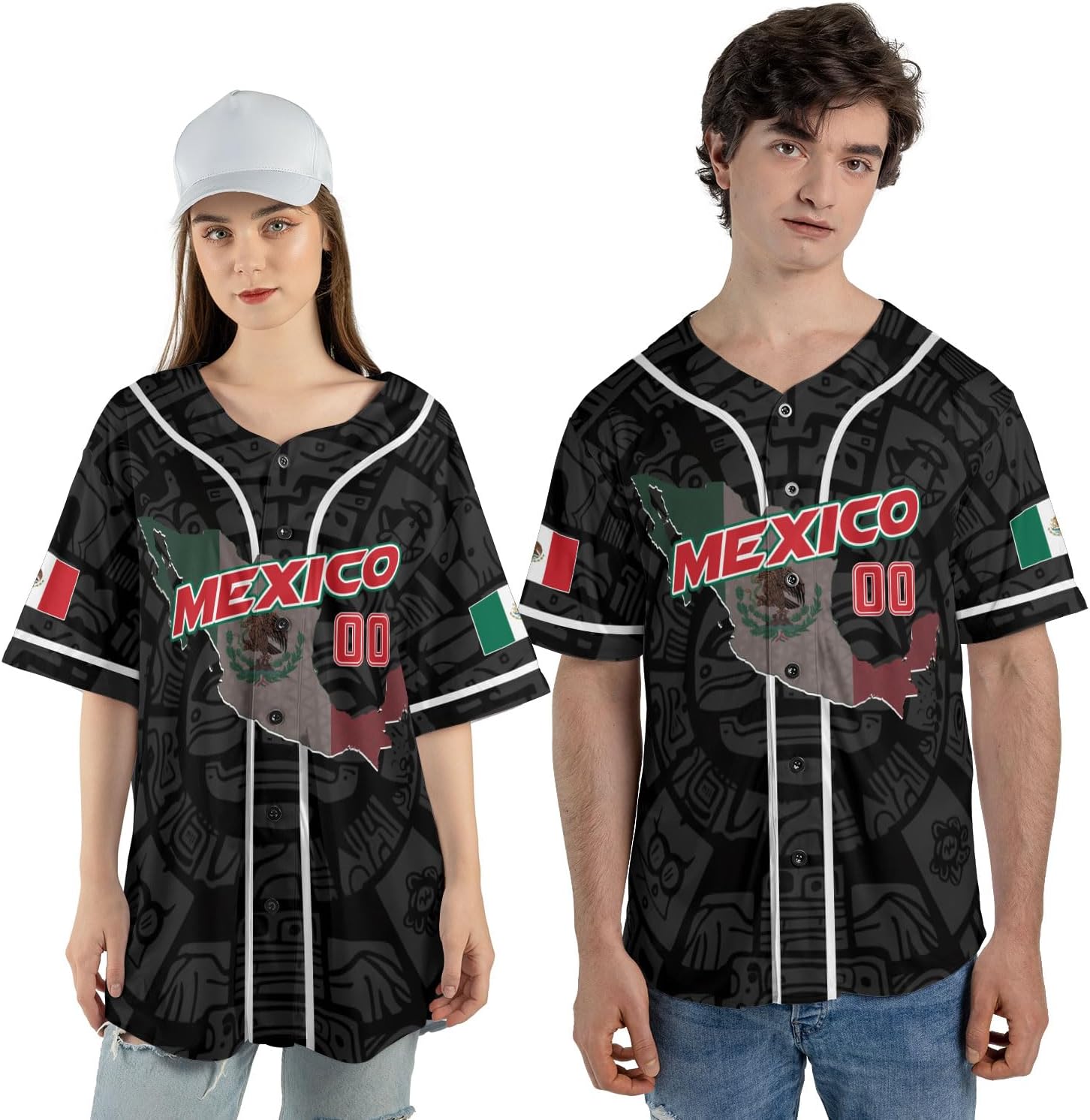 Mostprints Custom Mexico Baseball Jerseys Mexican Eagle & Flag Shirt for Teams, Mexico Shirts for Men & Women Size S-5XL