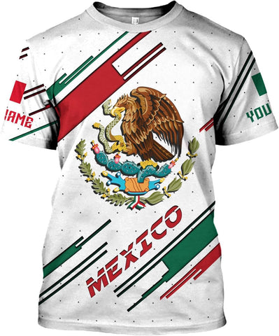 Podagree Personalized Name Mexican Shirts for Men 3D, Customized Mexico Shirts for Men, Mexico Shirts for Women Mexico Shirt