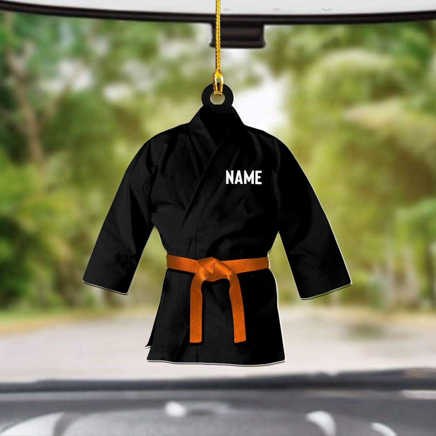 Piratify Personalized Name Karate Ornaments for Christmas Tree, Custom Wood Acrylic Karate Christmas Ornament for Xmas 2024 Karate Gift for Karate Lover Pine Hanging Tree Decorations (Karate 7)