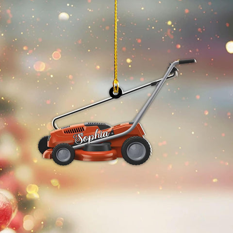 Personalized Lawn Mowers Christmas Ornaments 2024, Push Mower Ornament, Lawnmower Acrylic Wood 2D Flat Ornaments, Riding Lawn Mower Christmas Tree Decorations, Large Lawn Ornaments for Xmas (GLM 3)