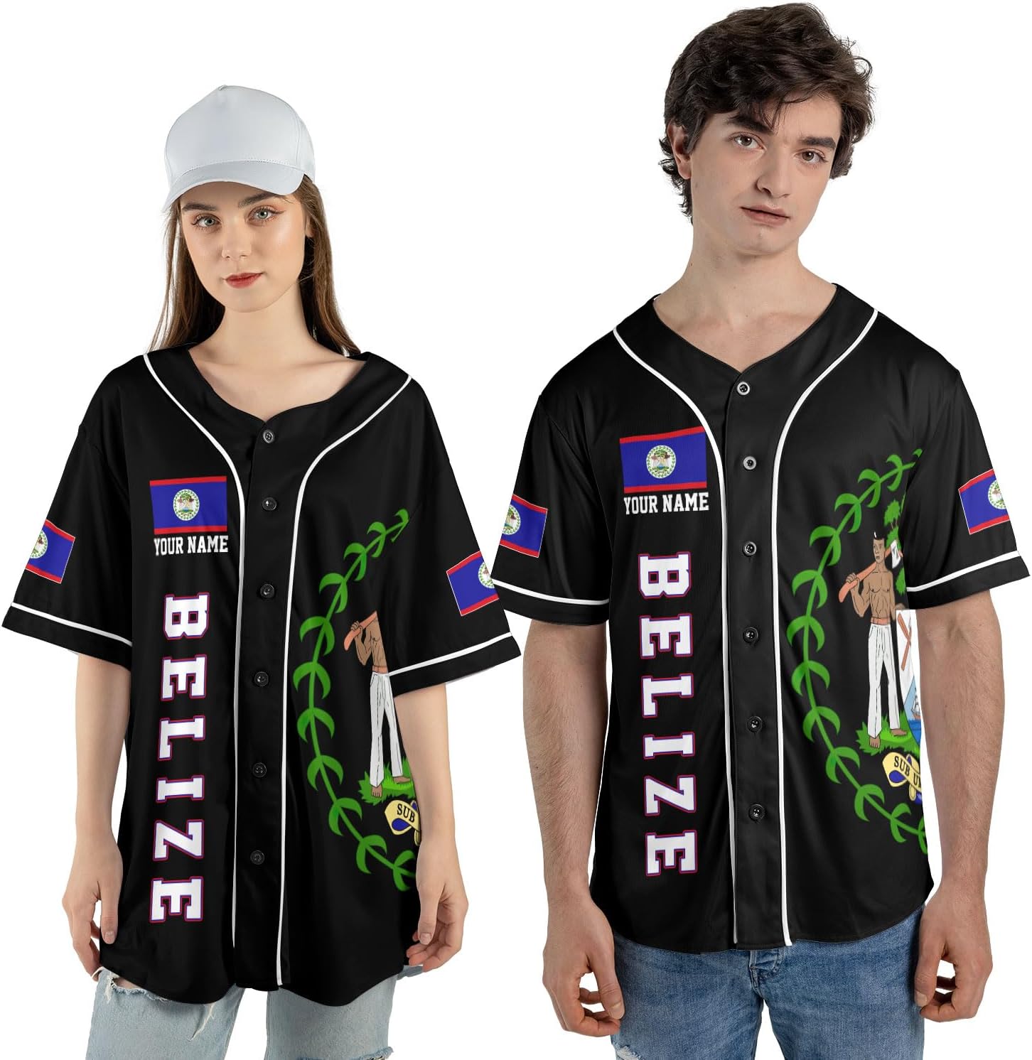 Personalized Belize Baseball Jersey Shirt, Belizean Flag Jersey, Belizean Pride Jersey for Men and Women
