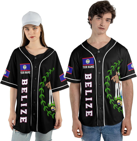 Personalized Belize Baseball Jersey Shirt, Belizean Flag Jersey, Belizean Pride Jersey for Men and Women