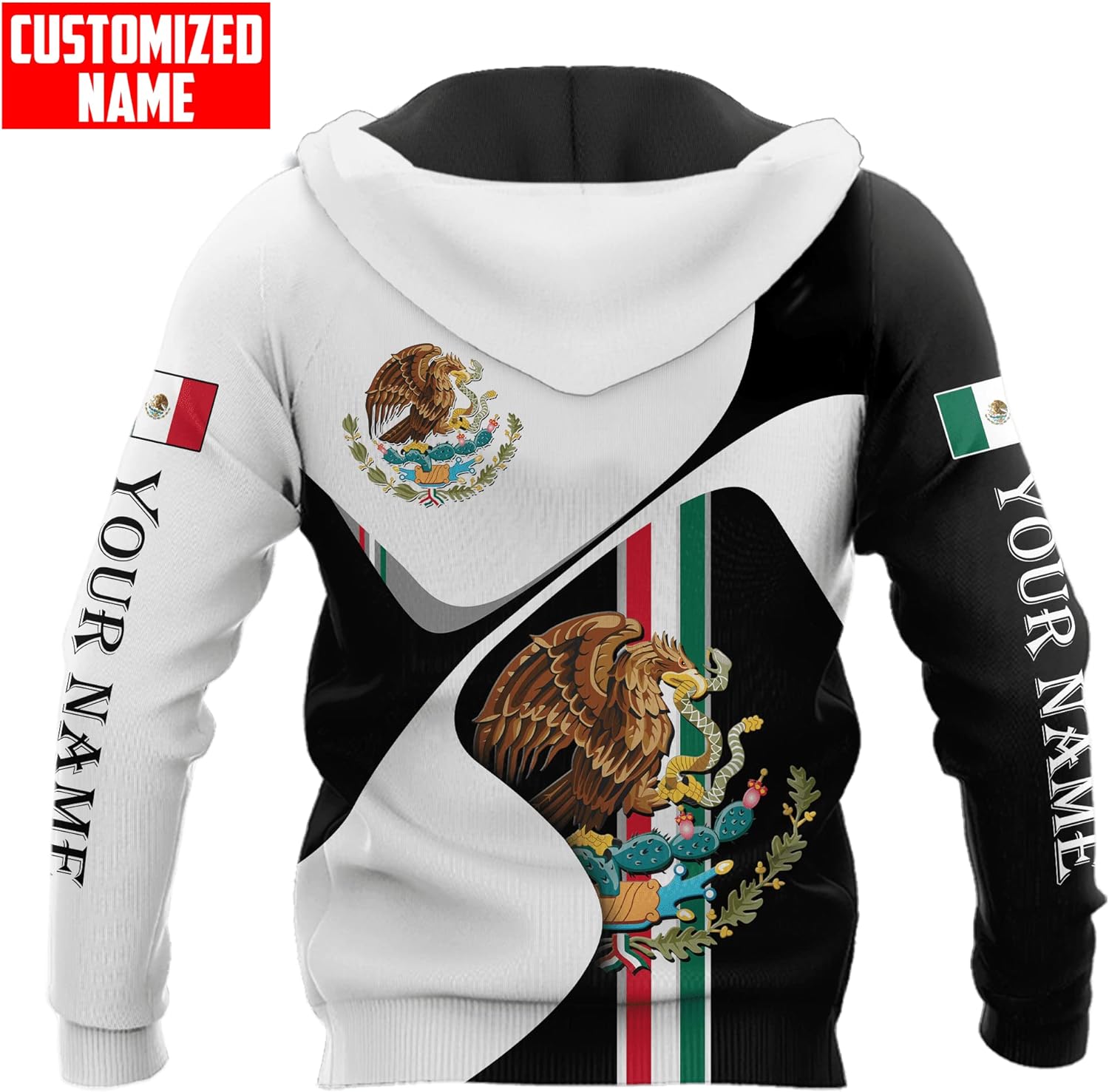 Personalized Name Mexico Unisex Hoodie, T Shirt, Zip Up Hoodie, Sweatshirt for Men Fullsize S-5XL AD1538 Multicolor