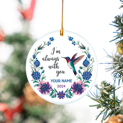 Personalized Hummingbird Ornaments for Christmas Tree 2024, Hummingbird Christmas 2024 Ornament, Bird Ceramic Ornament, Gifts for Bird Lovers (NBird 10)