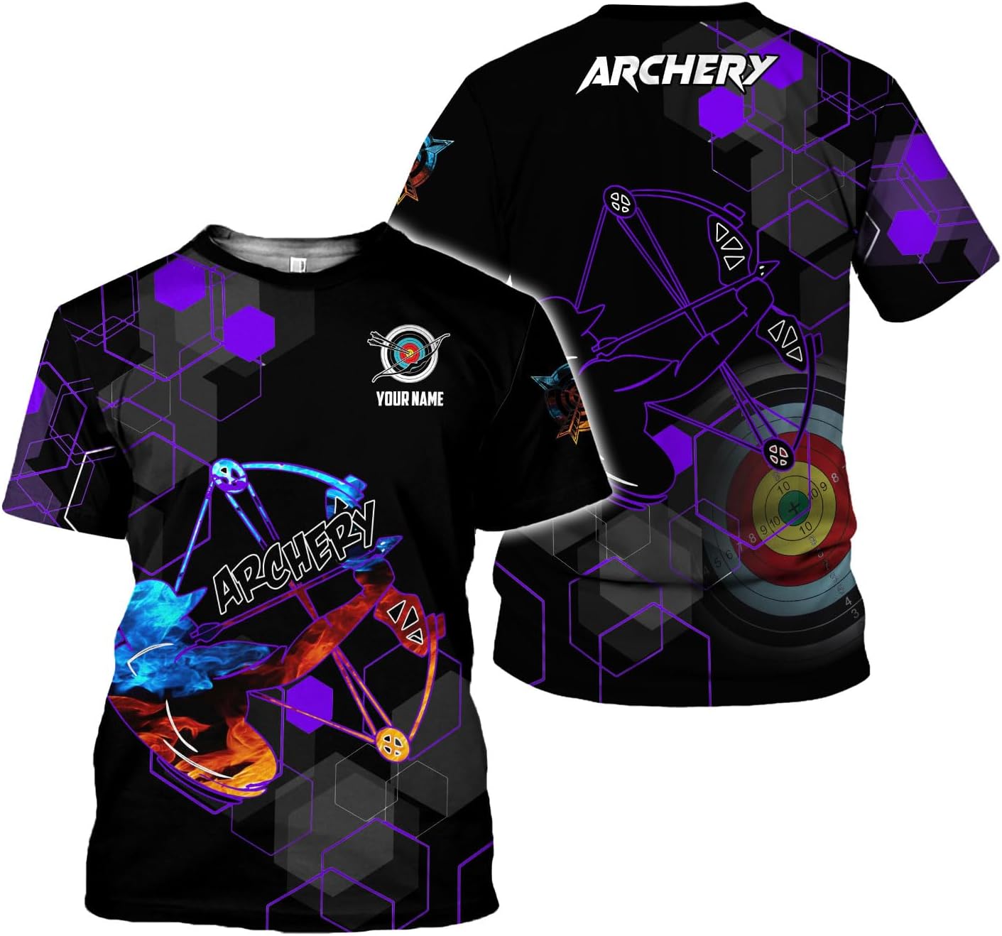 Artparel Personalized Archery Shirt 3D Archery Target Bow Archery Shirts for Men Women Archer Archery Lovers T-Shirt S-5XL