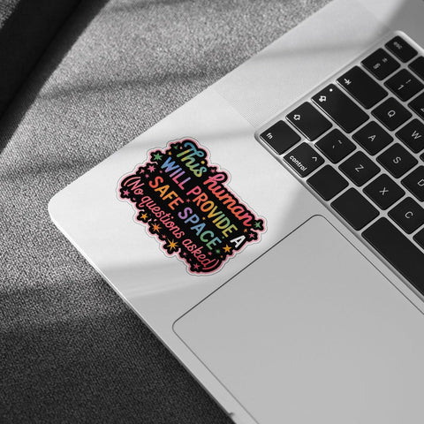3 Pcs LGBTQ+ Safe Space Sticker, This Human Will Provide A Safe Space Sticker, You are Safe with Me Human Rights Stickers - Vinyl Sticker 3 Inches for Water Bottles Laptop Phone Car Ski Helmet