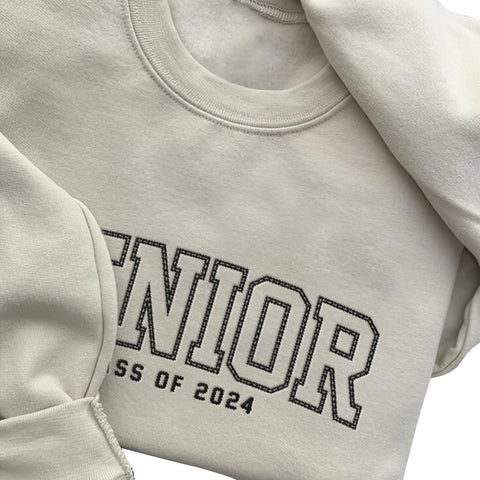Personalized Senior Class of 2024 Embroidered Sweatshirt, 2024 Graduation Gifts, Senior 2024 Graduation Shirt (Cotton, SS212), Small-5X-Large