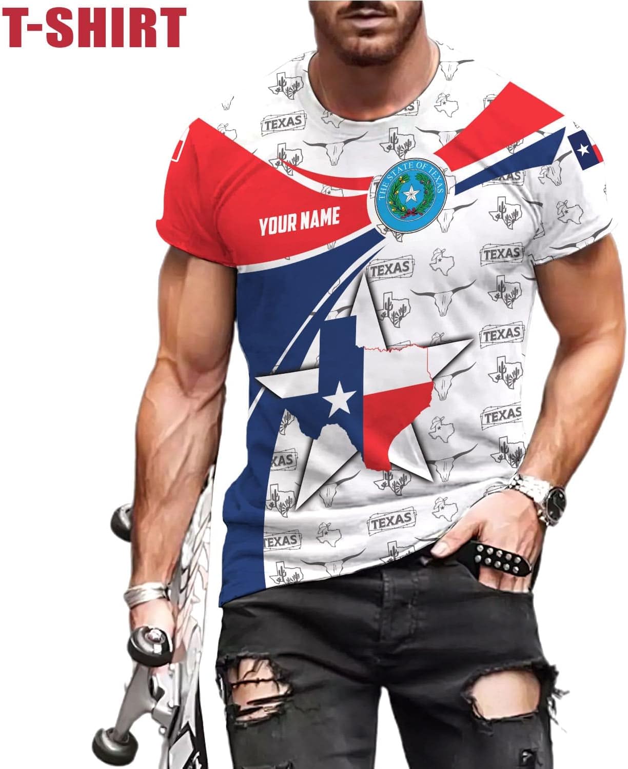 HomeDesign Personalized Name Texas Flag and Map Dont Mess with Texas Shirts 3D Unisex Shirt for Men Women Adult Size S-5XL