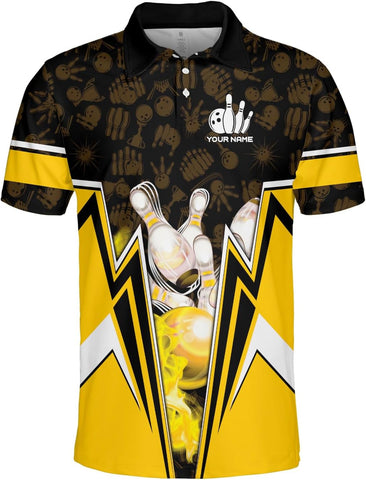 Custom Bowling Polo Shirt Personalized 3D Team Name Bowling Shirts for Men Women Jersey Unisex Bowler Short Sleeve Gift Tee