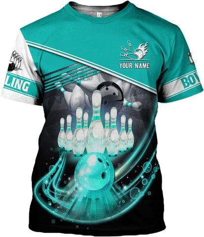MoonArt Personalized Name Bowling Shirts for Men and Women 3D, Bowling Shirts for Team Bowling, Bowling Shirts Gift