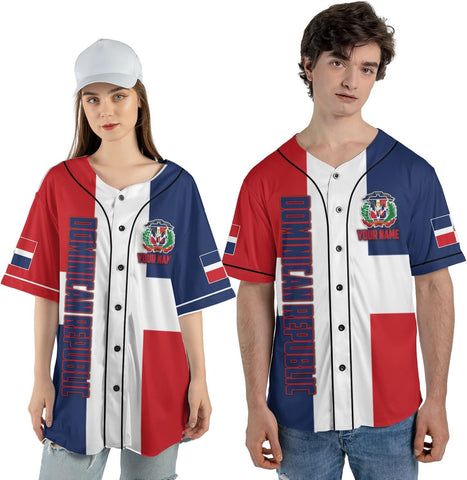 Personalized Dominican Republic Baseball Jersey Shirt,Team Name Republic Dominicana Baseball Jersey for Men and Women