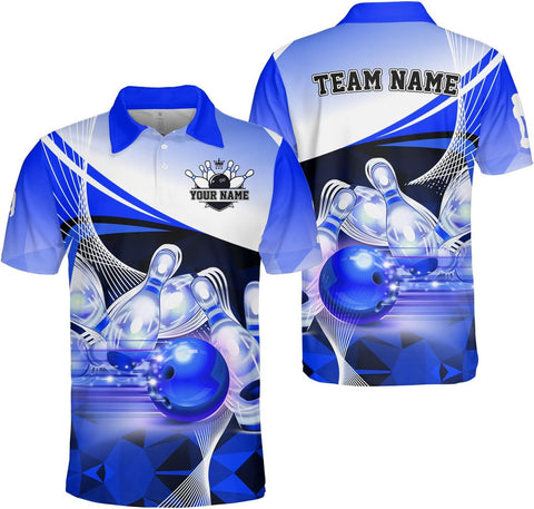 Ligthuy Personalized Name Bowling Polo Shirts 3D for Men and Women, Bowling Shirt, Bowling Shirts for Men Team Bowling Shirt3