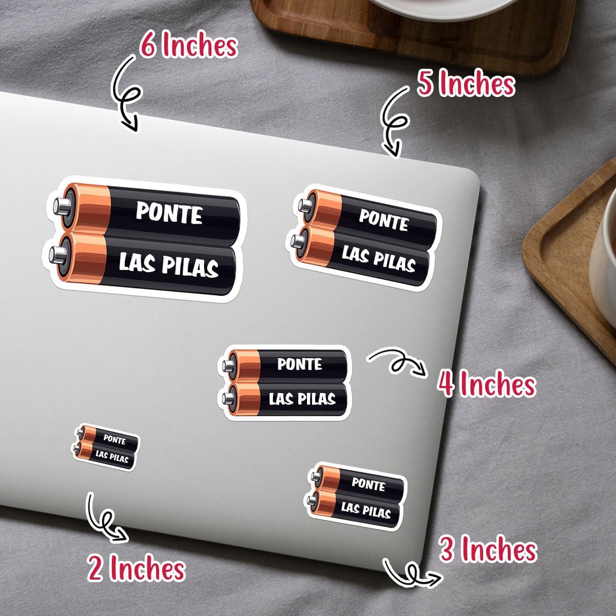 3pcs Ponte Las Pilas Sticker - Funny Put On Your Batteries Sayings, No Pasa Nada Sticker, Hydroflask Stickers Waterproof for Water Bottles Laptop Phone Car Window Helmet Vinyl Stickers 3 Inches