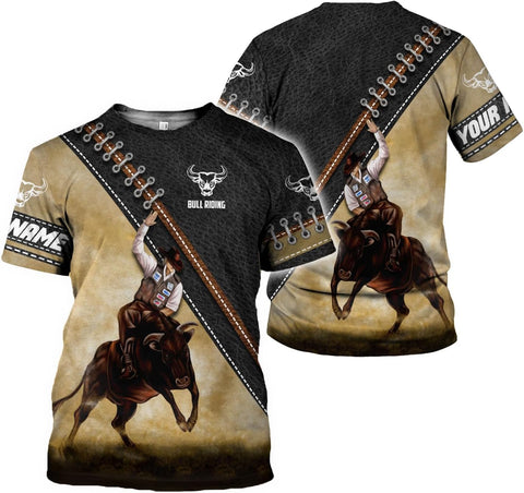 Mostprints Personalized Name Bull Riding Shirt 3D, Rodeo Shirts Bull Biding Shirts for Men and Women, Bull Rider Shirt Gift