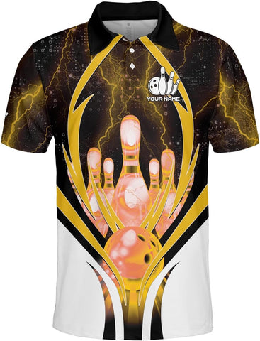 Custom Bowling Polo Shirt Personalized 3D Team Name Bowling Shirts for Men Women Jersey Unisex Bowler Short Sleeve Gift Tee