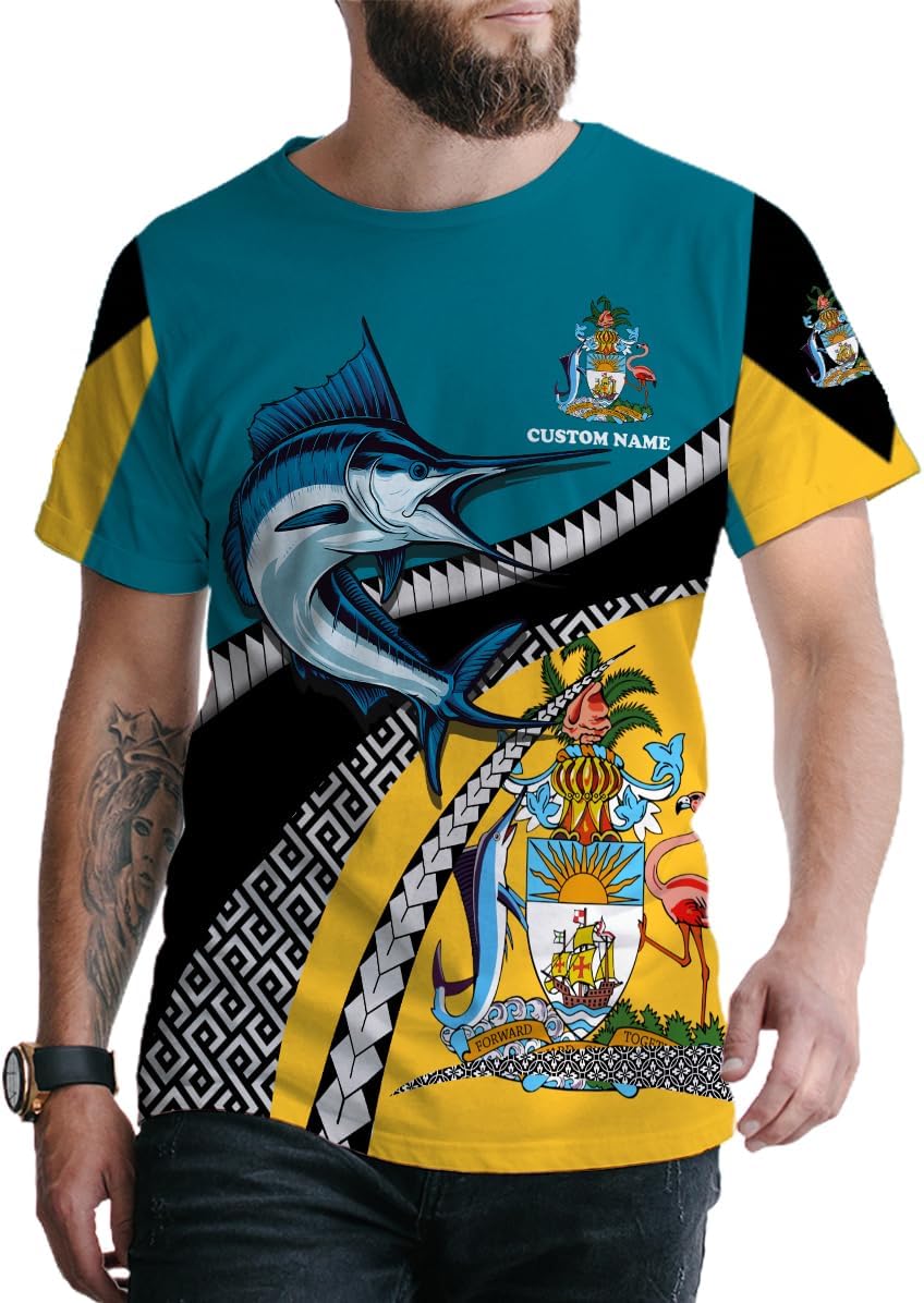 Personalized Bahamas Shirt 3D Custom Bahamas Flag Shirt for Men and Women Bahamas Pride Shirt