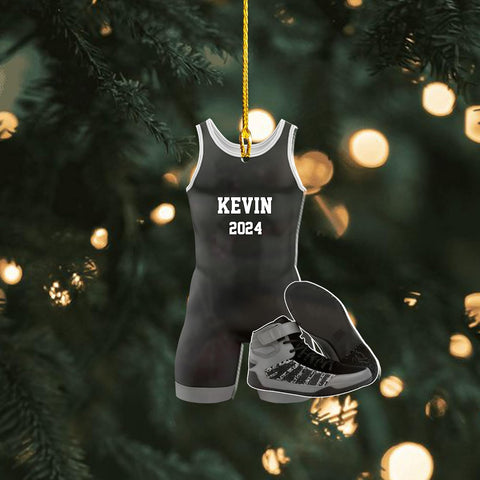 Personalized Wrestling Ornaments, Wrestling Christmas Ornament 2024, Boys Girls Wrestling Gifts Wrestler Christmas Ornaments, Wrestling Coach Gift for Wrestling Player Wrestling Helmet Ornament (W13)