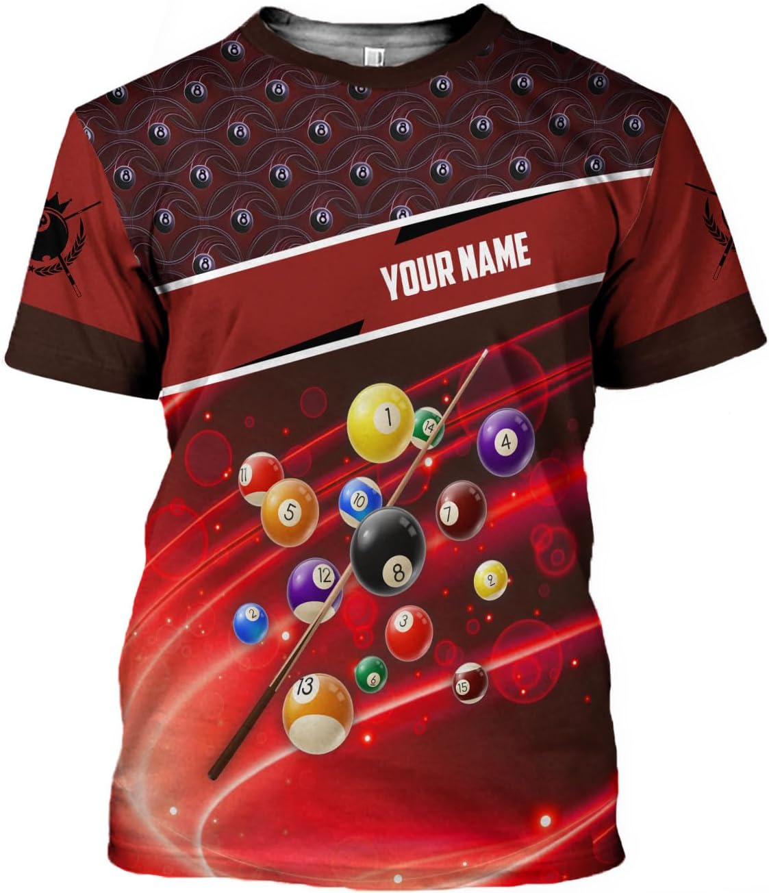 Pretyprints Personalized 3D Billiard Shirt Custom Name Men Women Team Apparel Pool 8 Ball Flag Tshirt Billiards Shirts Gift
