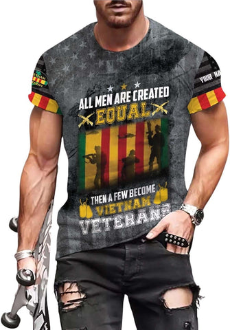 Mostprints Personalized Name Vietnam Veteran Shirts 3D, Veterans Shirts for Men and Women, Veteran's Shirt Vietnam Veteran S-5XL